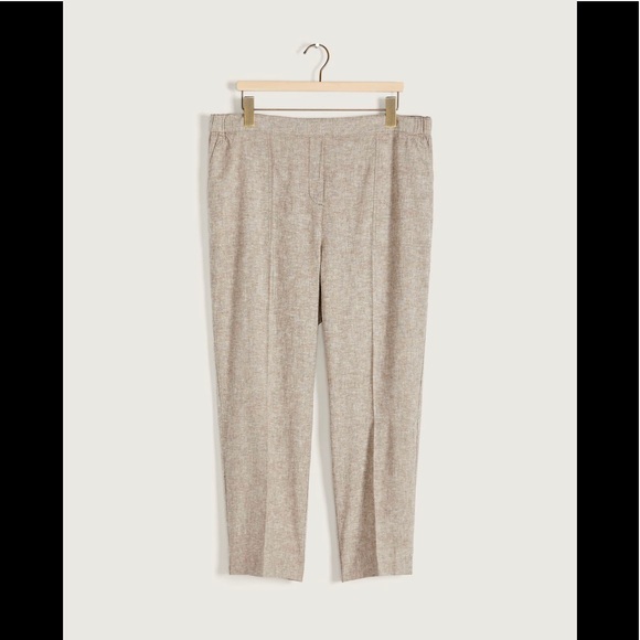 Linen-Blend Cropped Straight Leg Pant - Picture 2 of 4
